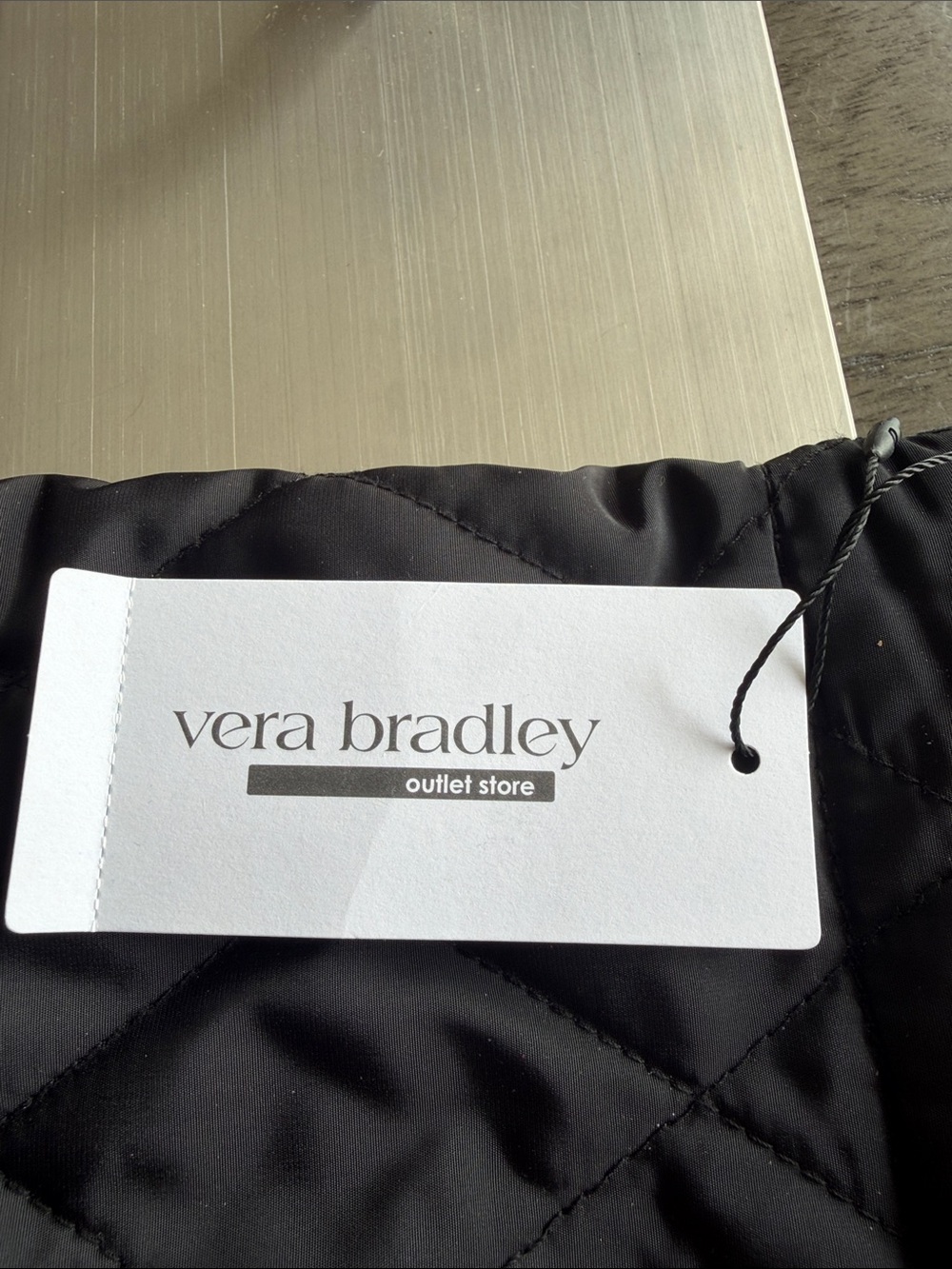 Vera Bradley Black Quilted Crossbody Pouch - Picture 2 of 4